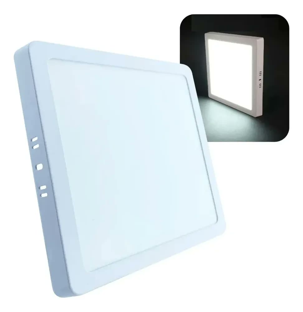 foto de Kit 2 Plafon Luminária Led 30x30 Sobrepor Branco Frio 32w Branco