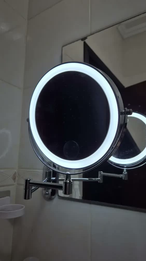 foto de Harpytools Espelho De Maquiagem Led Para Parede Rotação 360° Aumento10x