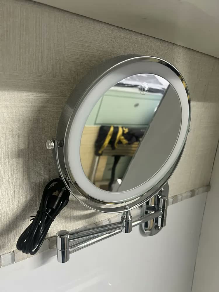 foto de Harpytools Espelho De Maquiagem Led Para Parede Rotação 360° Aumento10x