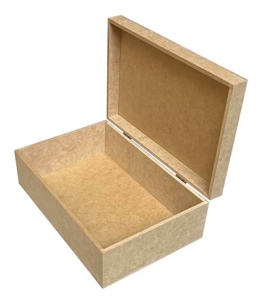 Caixa Mdf Com Dobradiça Grande 30x20x10 Rápido Cru