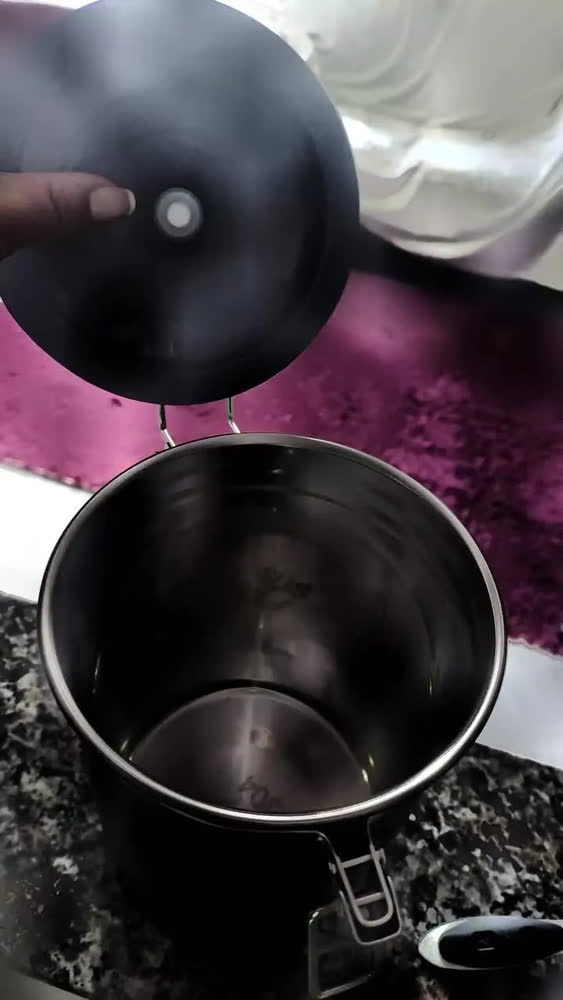 foto de Pote Hermético Para Café Em Grãos Válvula E Com Colher 1,8l Preto Inoxidável Café Moído Açúcar Chá Cereais Pote Hermético