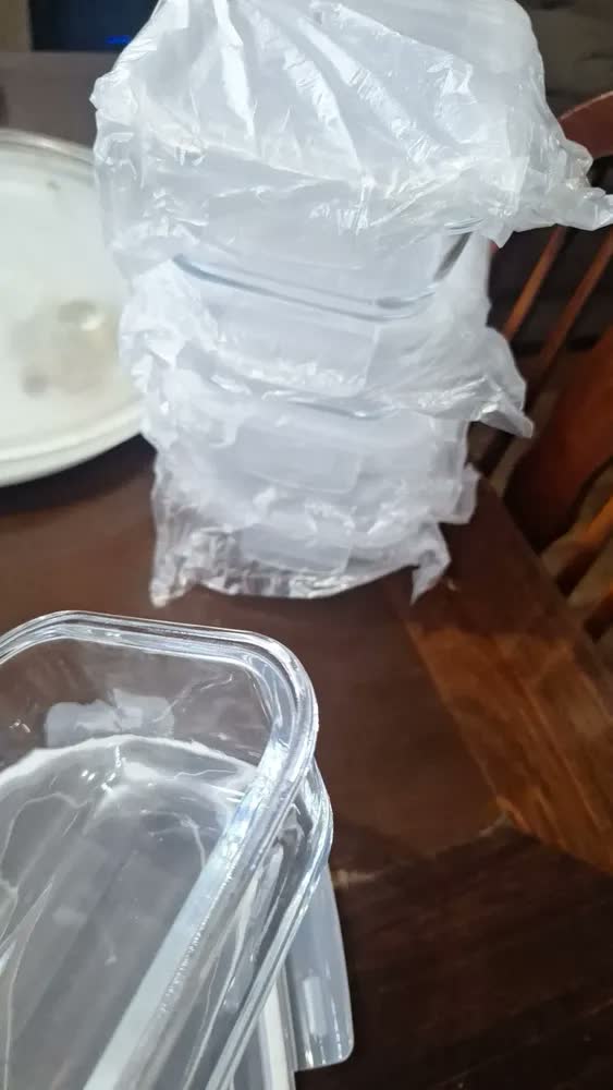 foto de Kit 5 Potes De Vidro Hermetíco 700ml Marmita Forno Refratário Gostei!