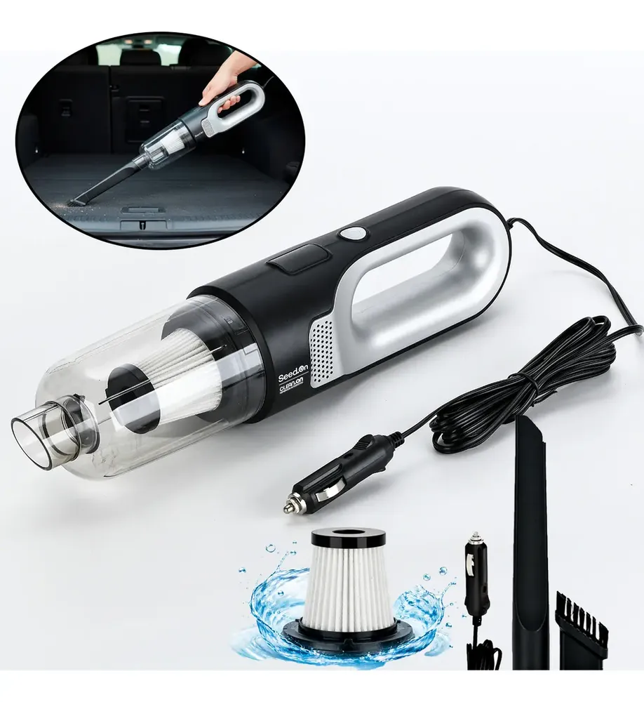 Aspirador De Pó E Sujeiras Automotivo Potente 180w Com Filtro Hepa E Cabo De 4,0m Para Carro Caminhão Caminhonete Portátil