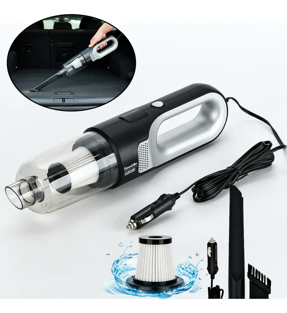 Aspirador De Pó E Sujeiras Automotivo Potente 180w Com Filtro Hepa E Cabo De 4,0m Para Carro Caminhão Caminhonete Portátil