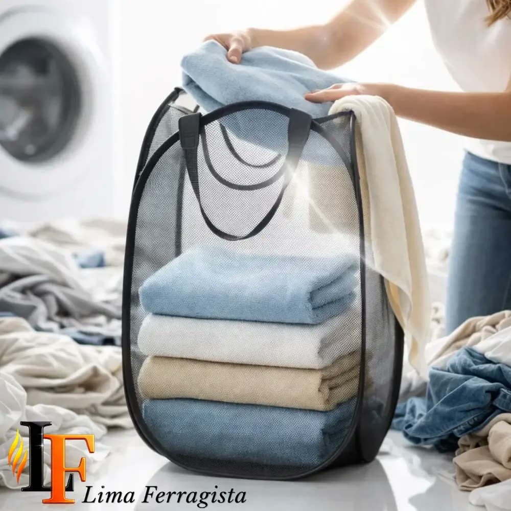 Cesto Organizador De Roupa Suja Dobrável Desmontável Grande 40x40x70 Organizador Nylon Com Alças Flexível Lavanderia Quarto Banheiro Brinquedos Toalhas Organização Apartamento Fácil Funcional