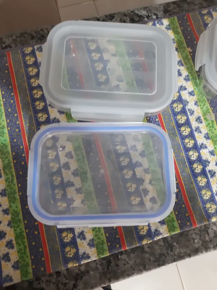 foto de Kit 10 Pote De Vidro Marmita Hermético 640ml Freezer Fitness Thermex