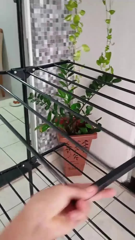 foto de Varal Dobrável De Chão 3 Andares De Roupas Grande Com Rodinha Resistente Durável Irsina