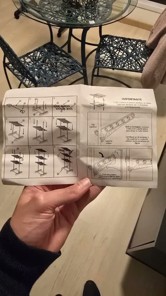 foto de Varal Dobrável De Chão 3 Andares De Roupas Grande Com Rodinha Resistente Durável Irsina