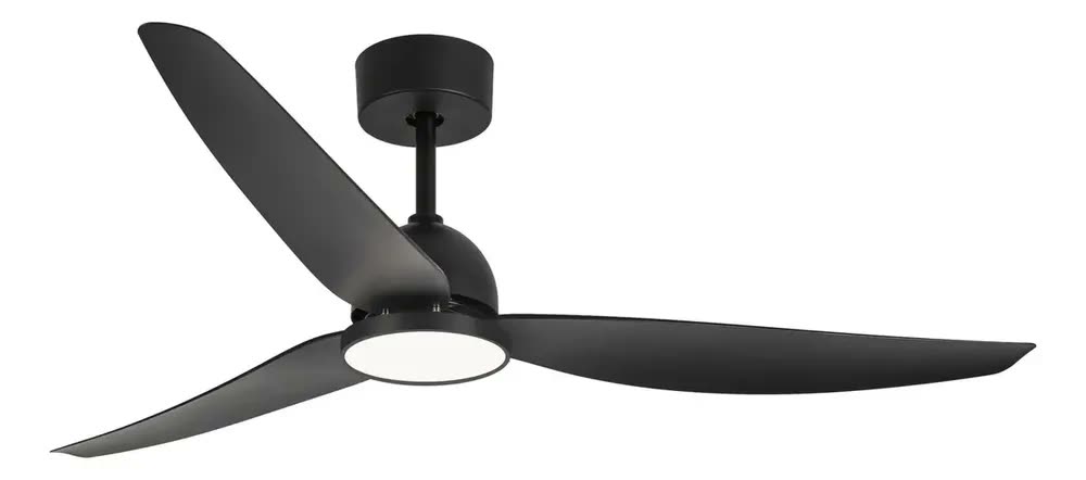 Ventilador De Teto 52 Com Luz Led Silencioso Controle Remot 1.32 M 50 Hz/60 Hz Preto Abs 3
