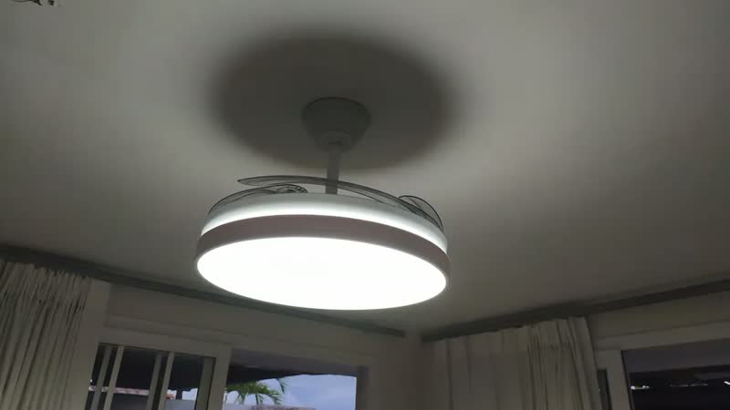 foto de Ventilador De Teto Retrátil Com Luz Led Controle Silencioso 1.06 M 50 Hz/60 Hz Preto Transparente Pc 4