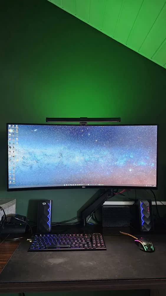 foto de Suporte Monitor Pistão A Gás Ergonômico Braço Articulado Preto