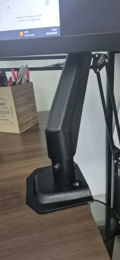 foto de Suporte Monitor Pistão A Gás Ergonômico Braço Articulado Preto