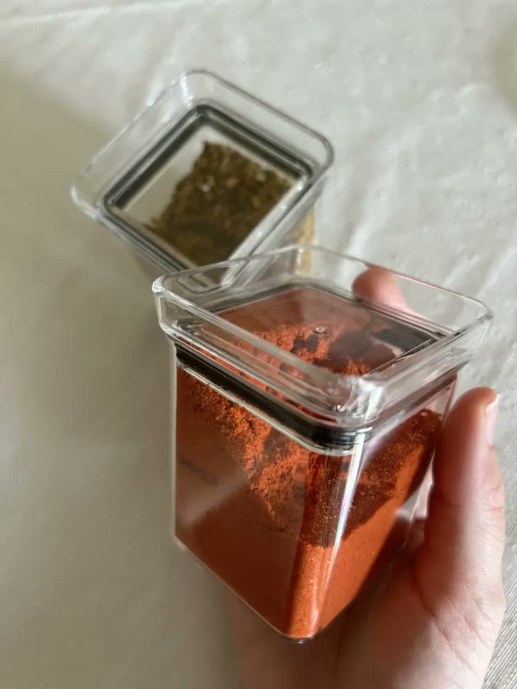 foto de Kit 6 Potes Herméticos Lumini 180ml Paramount Com Tampa Potes Plásticos Transparentes Para Temperos, Especiarias E Condimentos, Organização De Cozinha, Empilháveis Armário E Geladeira