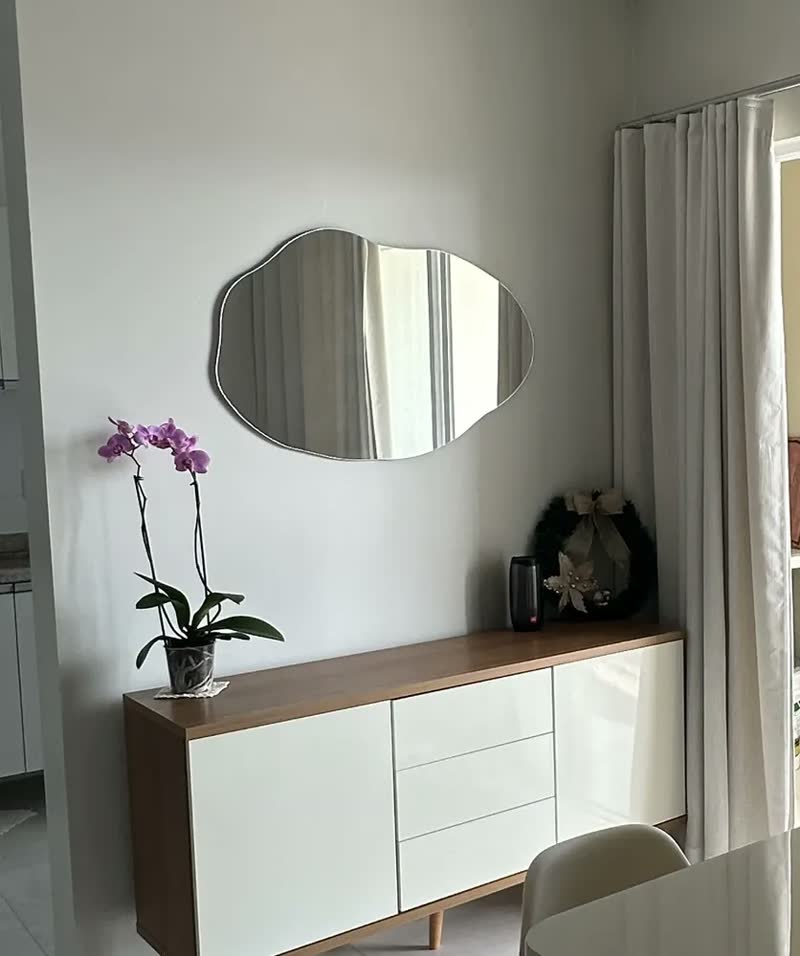 foto de Espelho Orgânico Grande 90x60 Pinterest Decorativo Moldura Com Suporte Horizontal
