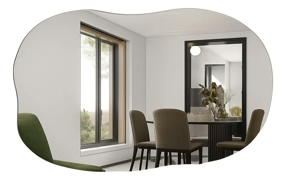 Espelho Orgânico Grande 90x60 Pinterest Decorativo Moldura Com Suporte Horizontal