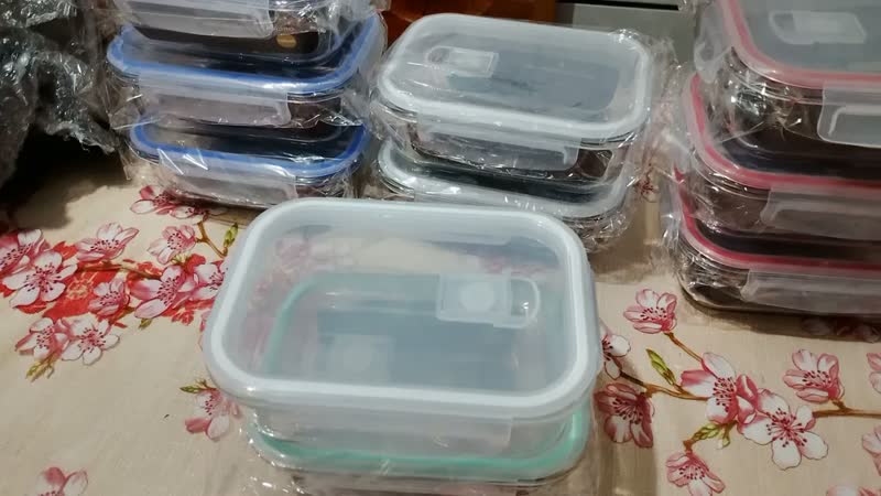 foto de Kit 10 Potes De Vidro Hermetíco 700ml Marmita Forno Refratário Gostei! Transparente