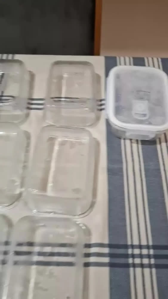 foto de Kit 10 Potes De Vidro Hermetíco 700ml Marmita Forno Refratário Gostei! Transparente