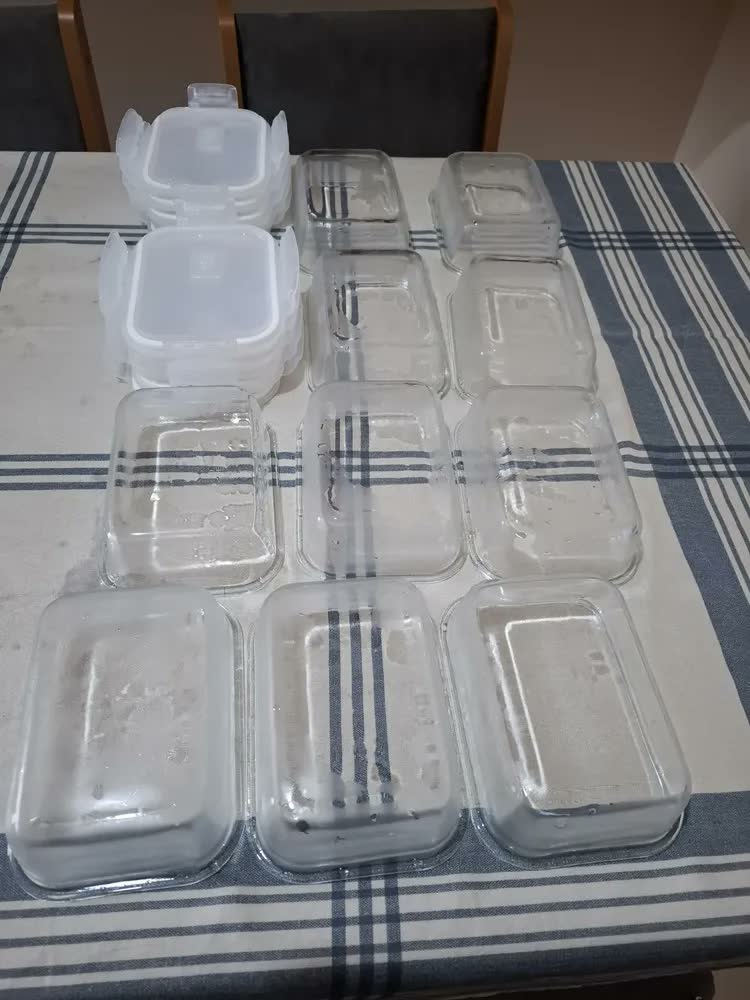 foto de Kit 10 Potes De Vidro Hermetíco 700ml Marmita Forno Refratário Gostei! Transparente