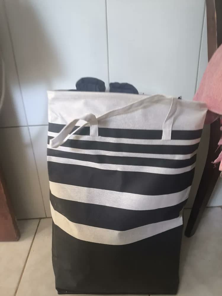 foto de 2 Cesto Grande 60 Litros Dobravel Lavanderia Banheiro Roupas