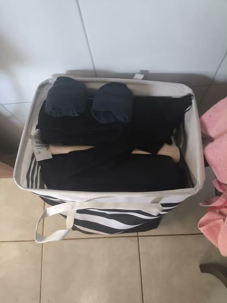 foto de 2 Cesto Grande 60 Litros Dobravel Lavanderia Banheiro Roupas