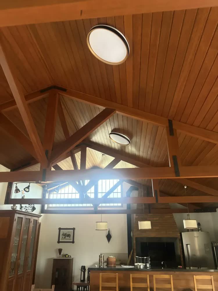 foto de Luminária Plafon LED Modelo Montana 50cm | Branca | 50W 3 Tons de Luz Neutra Quente Fria Memória de Cor Bivolt Sobrepor para Sala Quarto Cozinha Escritório