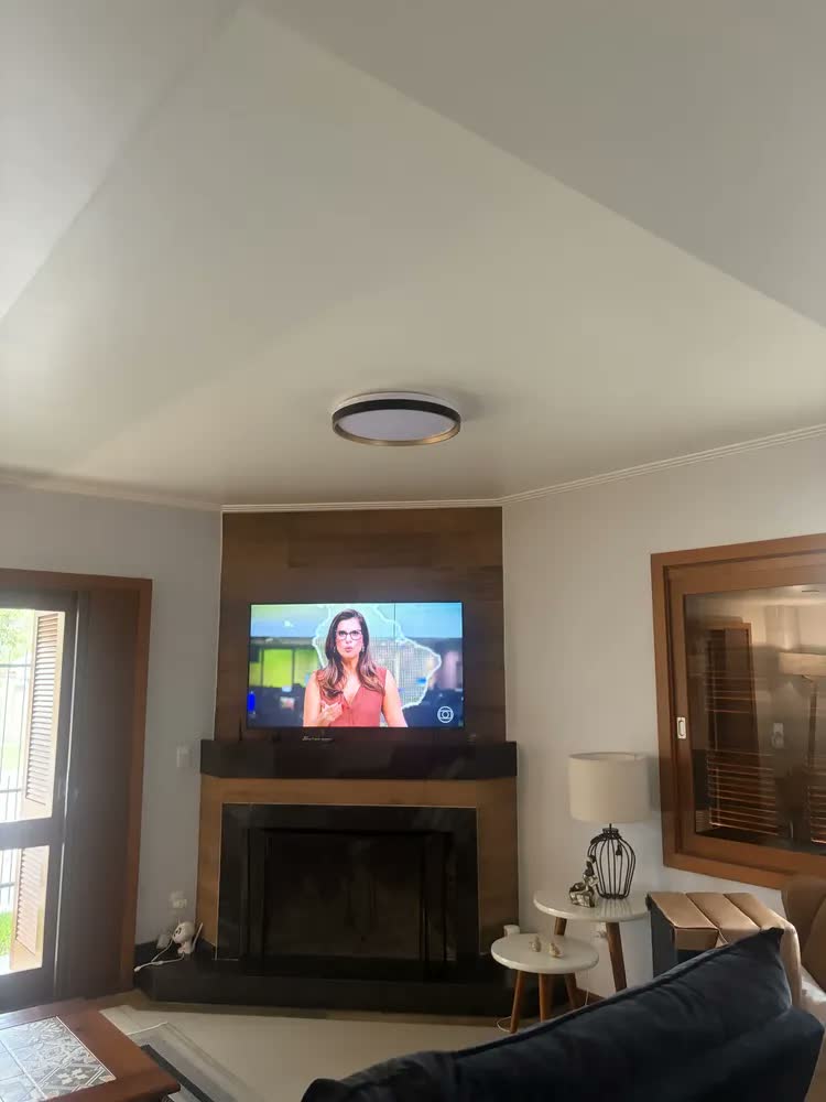 foto de Luminária Plafon LED Modelo Montana 50cm | Branca | 50W 3 Tons de Luz Neutra Quente Fria Memória de Cor Bivolt Sobrepor para Sala Quarto Cozinha Escritório