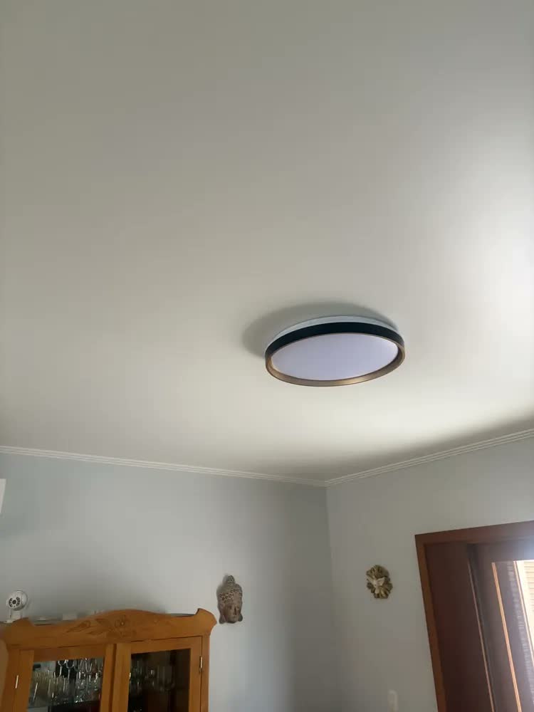 foto de Luminária Plafon LED Modelo Montana 50cm | Branca | 50W 3 Tons de Luz Neutra Quente Fria Memória de Cor Bivolt Sobrepor para Sala Quarto Cozinha Escritório