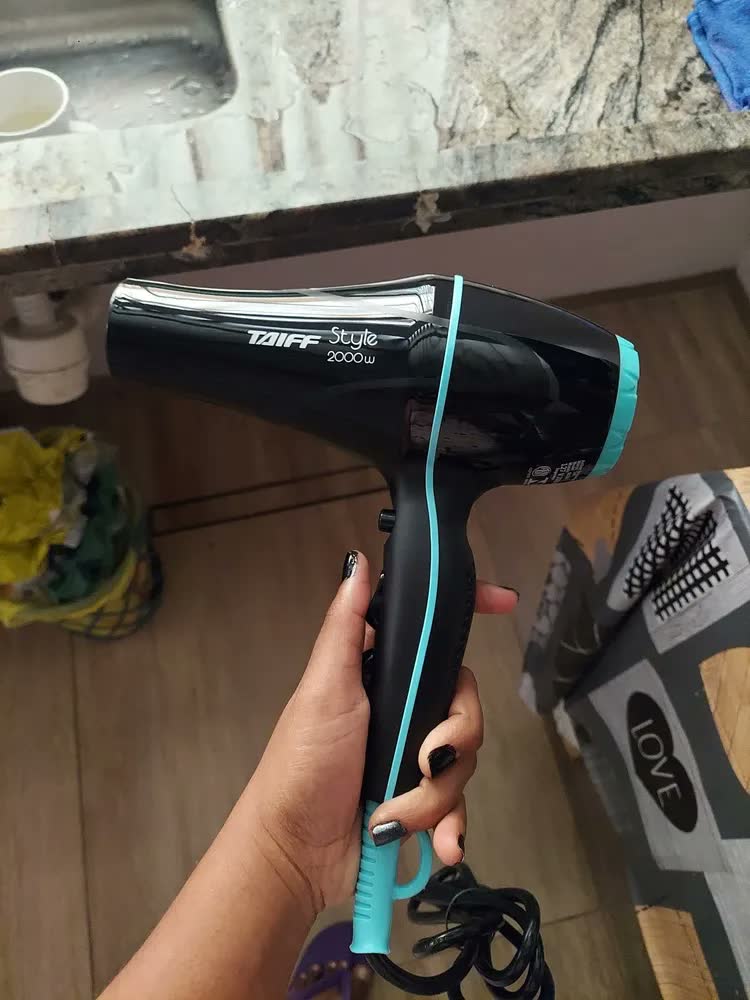 foto de Secador Taiff Profissional Style 2000w Com Difusor Cachos Azul-celeste
