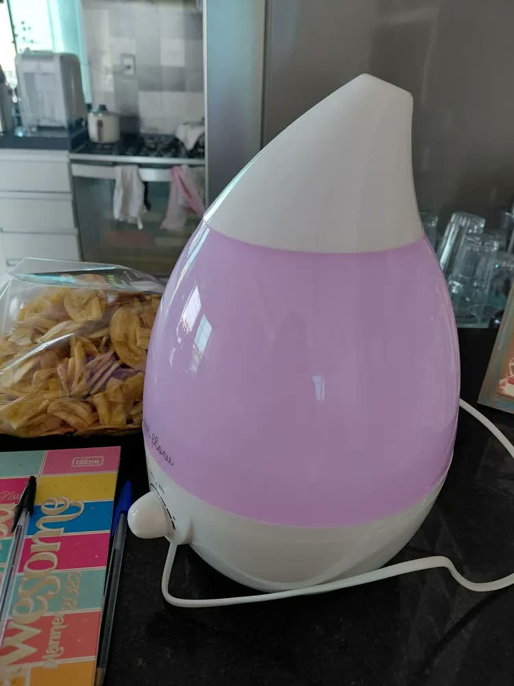 foto de Umidificador Ultrassônico Mais Com Luminária E Difusor De Aromas Azul Escuro
