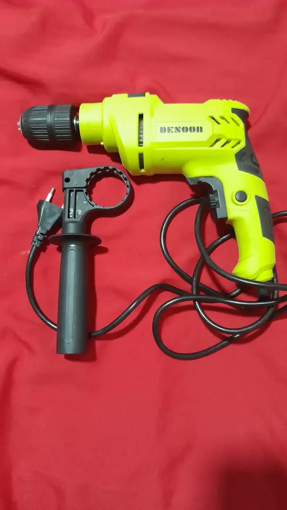 foto de Furadeira De Impacto Profissional 750w Elétrica 13mm Motor De Cobre Com Pega Giratória De 360° E Medidor De Profundidade Desoon