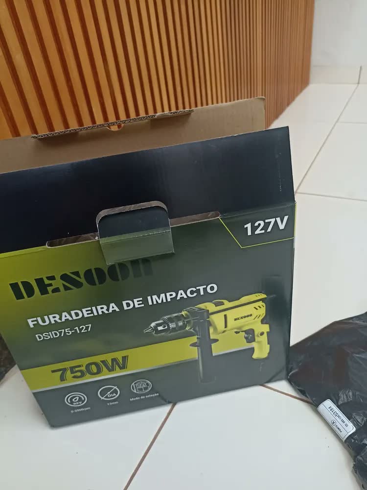 foto de Furadeira De Impacto Profissional 750w Elétrica 13mm Motor De Cobre Com Pega Giratória De 360° E Medidor De Profundidade Desoon