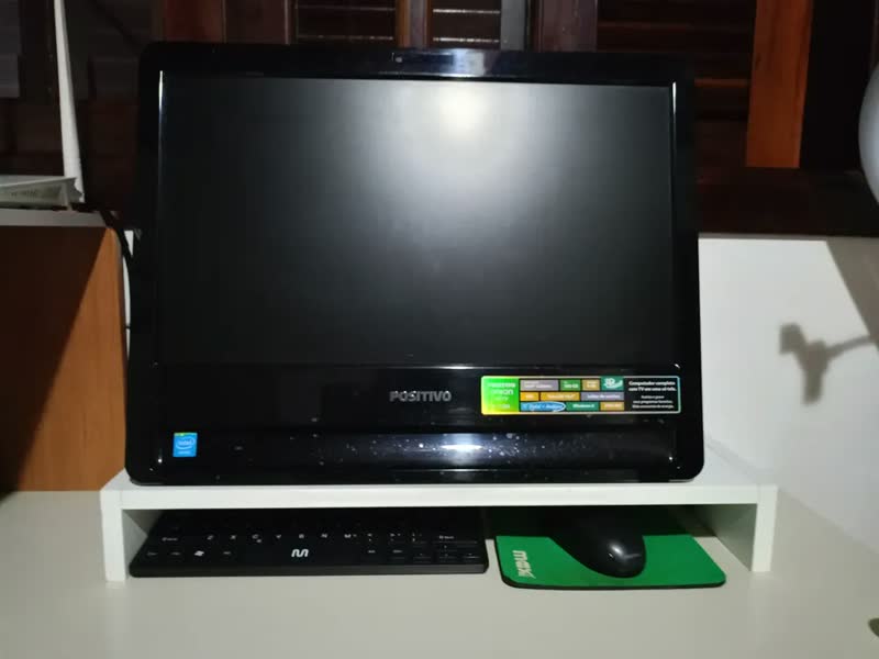 foto de Base Para Monitor Mdf 53cm Home Office Mesa Suporte Tv Gamer Branco