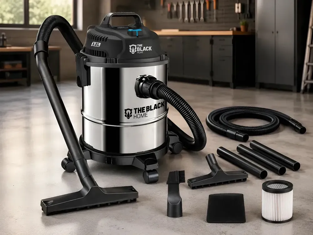 foto de Aspirador De Pó E Água Turbo 12 Litros Inox The Black Tools Prateado