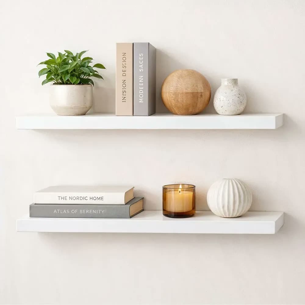 Kit 2 Prateleiras Organizador Multiuso Suporte Invisível 60cm Branco