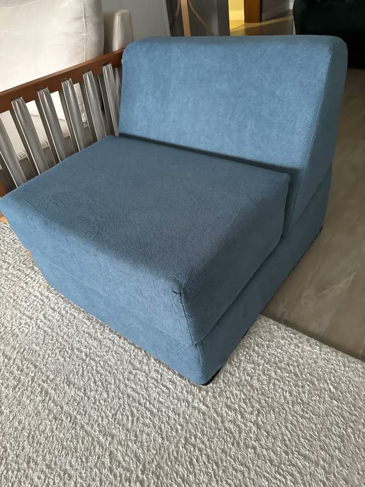 foto de Poltrona 3 Em 1 Multifuncional Retrátil, Vira Cama Solteiro E Espreguiçadeira, Ideal Para Sala Pequena, Apartamento, Leitura, Descanso E Visitas
