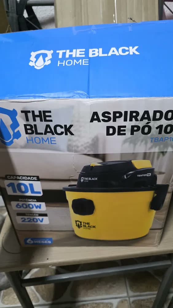 foto de Aspirador De Pó E Água Com Bico Extratora E Bocal Sopro Compacto 10 Litros Amarelo/preto Tbap100 The Black Tools