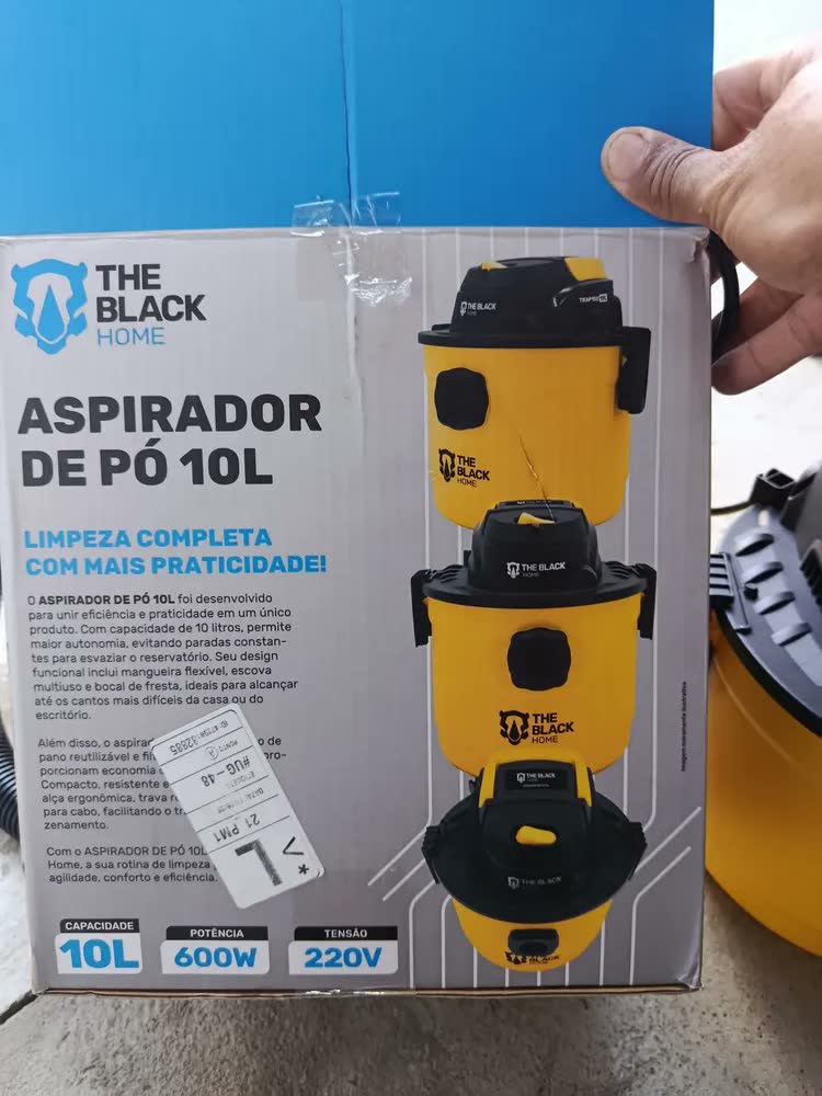 foto de Aspirador De Pó E Água Com Bico Extratora E Bocal Sopro Compacto 10 Litros Amarelo/preto Tbap100 The Black Tools