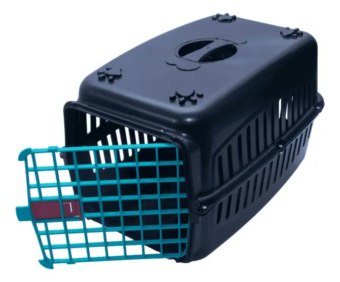 Caixa De Transporte Preta N°1 Filhotes Cão Gato Ave Roedor
