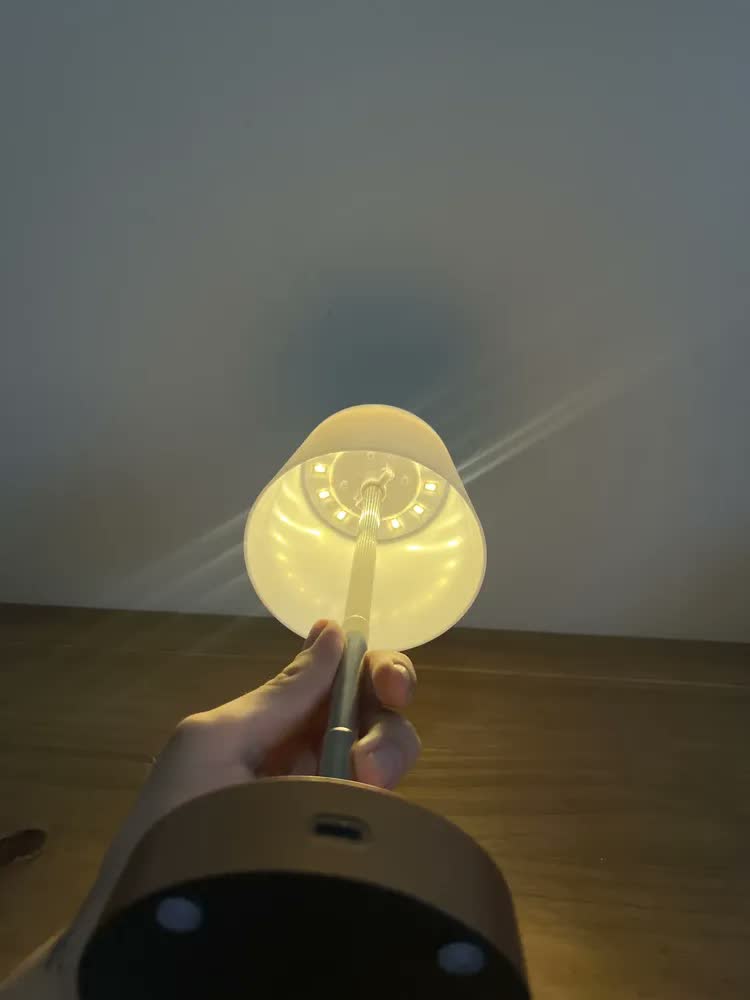foto de Luminária de Mesa LED Recarregável com Toque, Abajur Ajustável para Cabeceira e Escritório