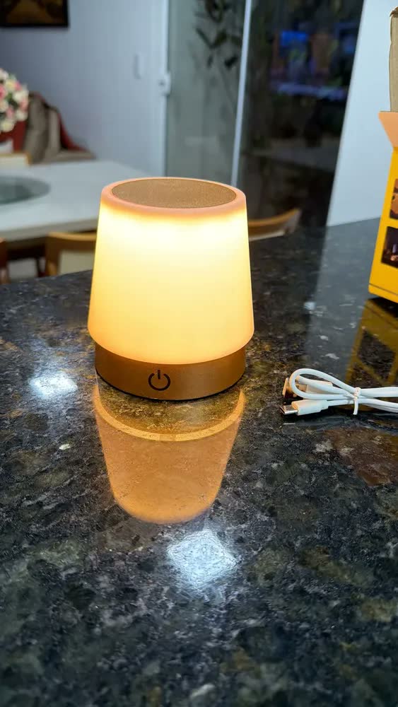 foto de Luminária de Mesa LED Recarregável com Toque, Abajur Ajustável para Cabeceira e Escritório