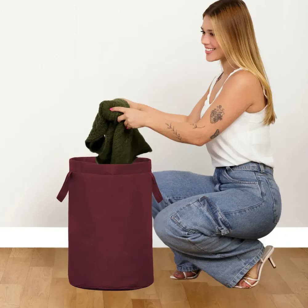 Cesto Saco Para Brinquedo Roupa Suja Grande Dobrável 48l Bordo