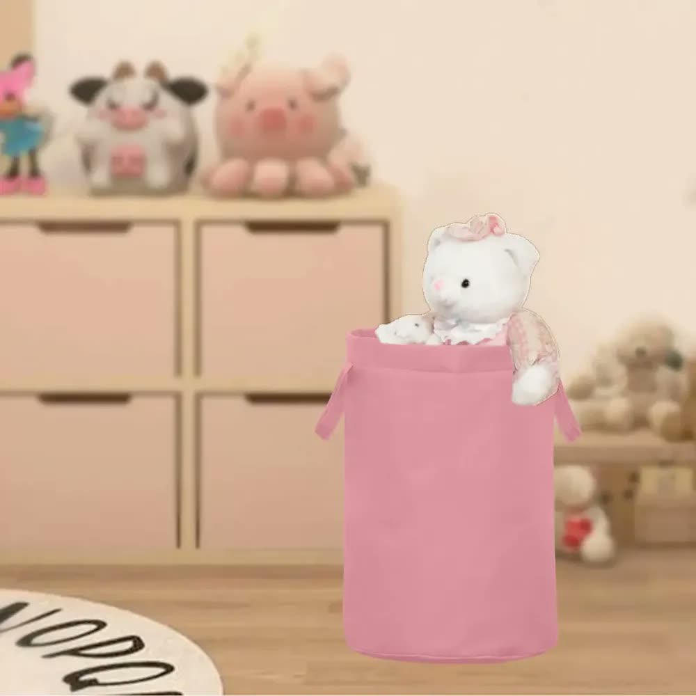 Cesto Saco Para Brinquedo Roupa Suja Grande Dobrável 48l Salmão