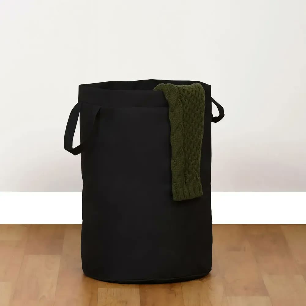 Cesto Saco Para Brinquedo Roupa Suja Grande Dobrável 48l Preto