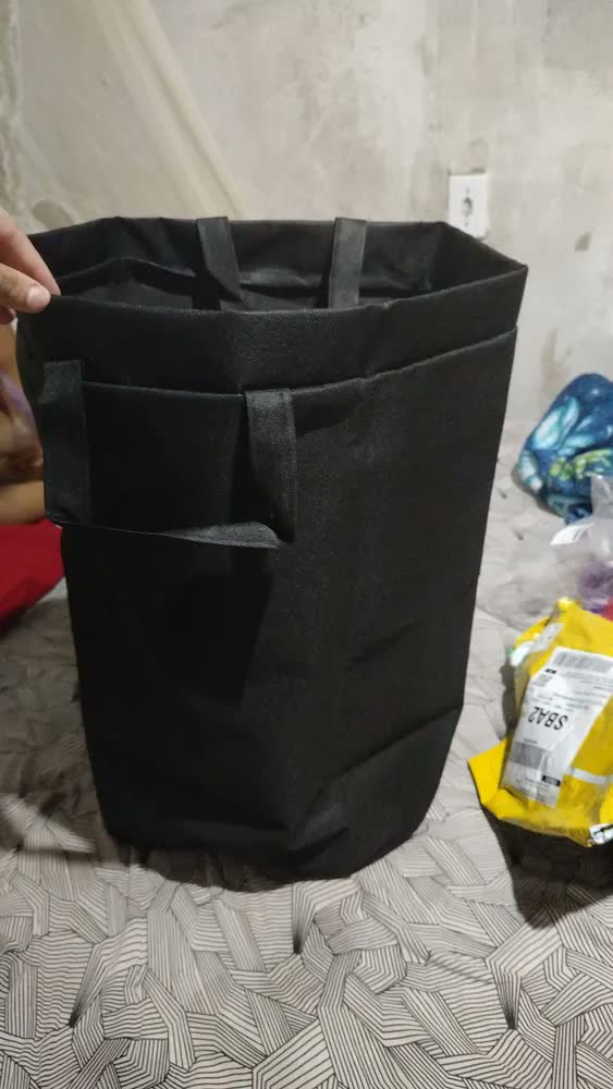foto de Cesto Saco Para Brinquedo Roupa Suja Grande Dobrável 48l Azul Marinho