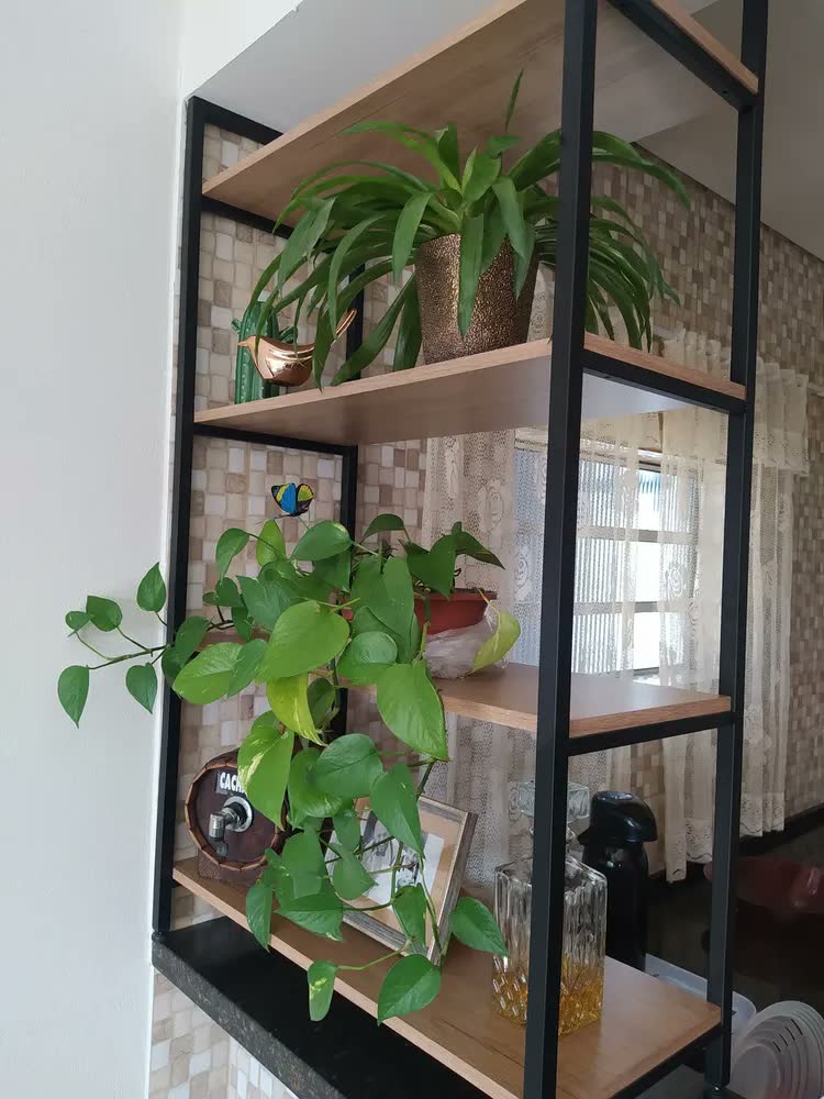 foto de Estante Para Livros Kappesberg Industrial LI006 Canela Preto