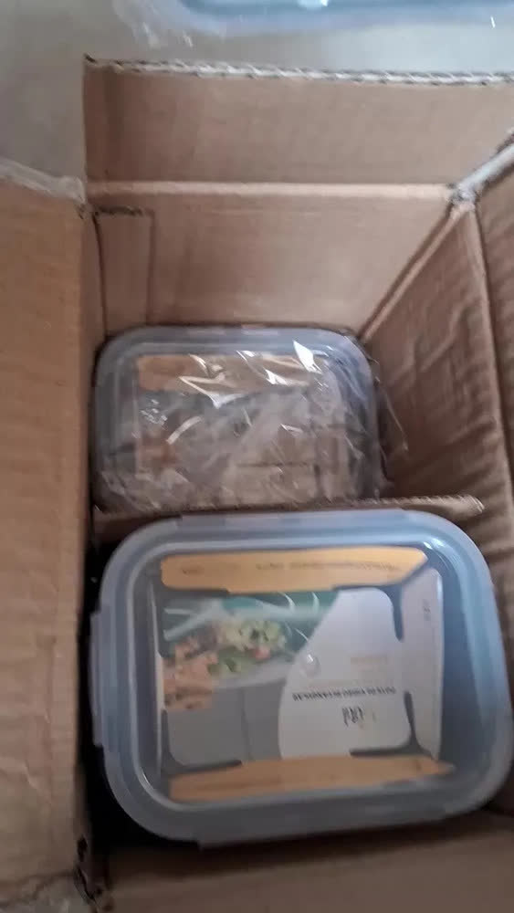 foto de Kit 10 Pote De Vidro Marmita Hermético 370ml Freezer Fitness Rishon