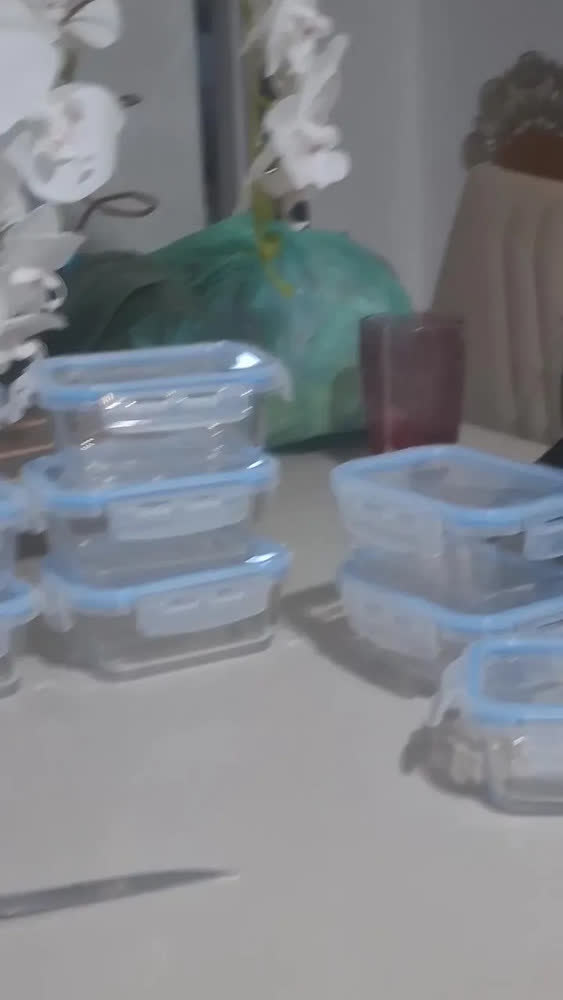 foto de Kit 10 Pote De Vidro Marmita Hermético 370ml Freezer Fitness Rishon
