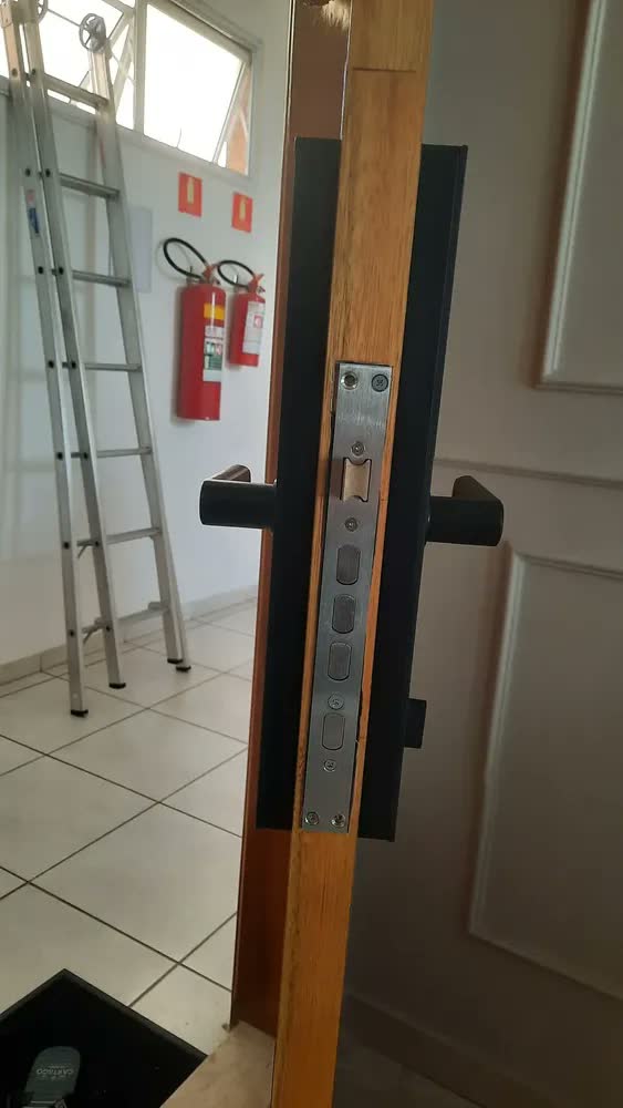 foto de Fechadura Digital Inteligente para Porta de Vidro com Wi-Fi, Biometria e Senha Ali Ron