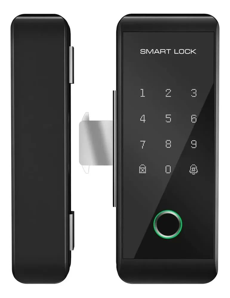 foto de Fechadura Digital Inteligente para Porta de Vidro com Wi-Fi, Biometria e Senha Ali Ron