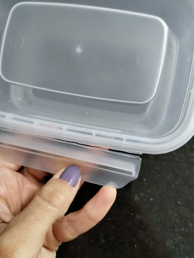 foto de Kit 12 Pote Tampa Trava 750ml Marmita Reutilizável Bpa Free Transparente
